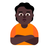 Microsoft(Windows) Person Pouting: Dark Skin Tone Emoji