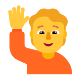 Microsoft(Windows) Person Raising Hand Emoji