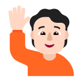 Microsoft(Windows) Person Raising Hand: Light Skin Tone Emoji