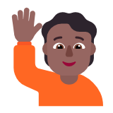 Microsoft(Windows) Person Raising Hand: Medium-Dark Skin Tone Emoji