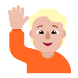 Microsoft(Windows) Person Raising Hand: Medium-Light Skin Tone Emoji