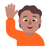 Microsoft(Windows) Person Raising Hand: Medium Skin Tone Emoji