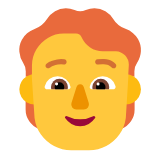 Microsoft(Windows) Person: Red Hair Emoji