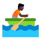 Microsoft(Windows) Person Rowing Boat: Dark Skin Tone Emoji