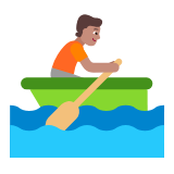 Microsoft(Windows) Person Rowing Boat: Medium Skin Tone Emoji