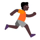 Microsoft(Windows) Person Running Facing Right: Dark Skin Tone Emoji