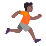 Microsoft(Windows) Person Running Facing Right: Medium-Dark Skin Tone Emoji