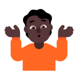 Microsoft(Windows) Person Shrugging: Dark Skin Tone Emoji