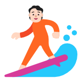 Microsoft(Windows) Person Surfing: Light Skin Tone Emoji