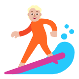 Microsoft(Windows) Person Surfing: Medium-Light Skin Tone Emoji