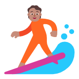 Microsoft(Windows) Person Surfing: Medium Skin Tone Emoji