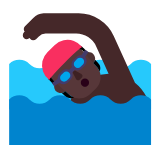 Microsoft(Windows) Person Swimming: Dark Skin Tone Emoji