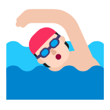 Microsoft(Windows) Person Swimming: Light Skin Tone Emoji