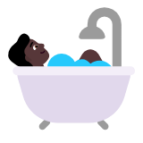 Microsoft(Windows) Person Taking Bath: Dark Skin Tone Emoji