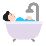 Microsoft(Windows) Person Taking Bath: Light Skin Tone Emoji