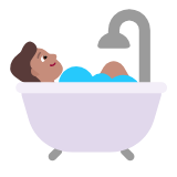 Microsoft(Windows) Person Taking Bath: Medium Skin Tone Emoji