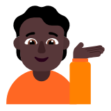 Microsoft(Windows) Person Tipping Hand: Dark Skin Tone Emoji