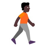 Microsoft(Windows) Person Walking Facing Right: Dark Skin Tone Emoji