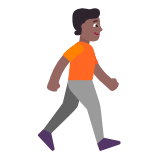 Microsoft(Windows) Person Walking Facing Right: Medium-Dark Skin Tone Emoji