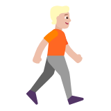 Microsoft(Windows) Person Walking Facing Right: Medium-Light Skin Tone Emoji