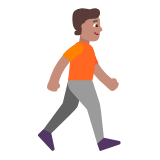 Microsoft(Windows) Person Walking Facing Right: Medium Skin Tone Emoji