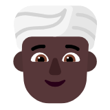 Microsoft(Windows) Person Wearing Turban: Dark Skin Tone Emoji