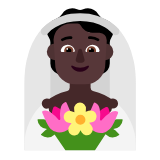 Microsoft(Windows) Person With Veil: Dark Skin Tone Emoji