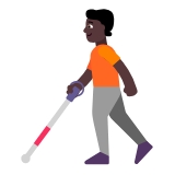 Microsoft(Windows) Person With White Cane: Dark Skin Tone Emoji