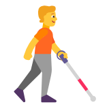 Microsoft(Windows) Person With White Cane Facing Right Emoji