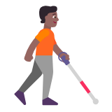 Microsoft(Windows) Person With White Cane Facing Right: Medium-Dark Skin Tone Emoji