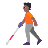 Microsoft(Windows) Person With White Cane: Medium-Dark Skin Tone Emoji