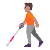 Microsoft(Windows) Person With White Cane: Medium Skin Tone Emoji