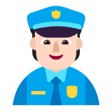 Microsoft(Windows) Police Officer: Light Skin Tone Emoji