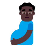 Microsoft(Windows) Pregnant Man: Dark Skin Tone Emoji