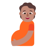 Microsoft(Windows) Pregnant Person: Medium Skin Tone Emoji