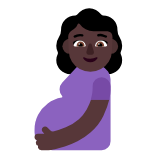 Microsoft(Windows) Pregnant Woman: Dark Skin Tone Emoji