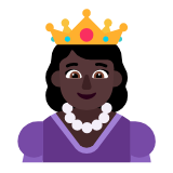 Microsoft(Windows) Princess: Dark Skin Tone Emoji