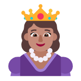 Microsoft(Windows) Princess: Medium Skin Tone Emoji