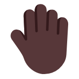 Microsoft(Windows) Raised Back Of Hand: Dark Skin Tone Emoji