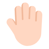 Microsoft(Windows) Raised Back Of Hand: Light Skin Tone Emoji