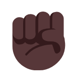 Microsoft(Windows) Raised Fist: Dark Skin Tone Emoji