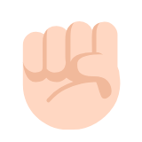 Microsoft(Windows) Raised Fist: Light Skin Tone Emoji