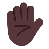 Microsoft(Windows) Raised Hand: Dark Skin Tone Emoji