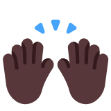 Microsoft(Windows) Raising Hands: Dark Skin Tone Emoji