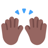 Microsoft(Windows) Raising Hands: Medium-Dark Skin Tone Emoji