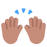 Microsoft(Windows) Raising Hands: Medium Skin Tone Emoji