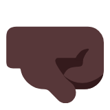 Microsoft(Windows) Right-Facing Fist: Dark Skin Tone Emoji