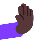 Microsoft(Windows) Rightwards Pushing Hand: Dark Skin Tone Emoji