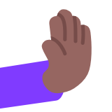 Microsoft(Windows) Rightwards Pushing Hand: Medium-Dark Skin Tone Emoji