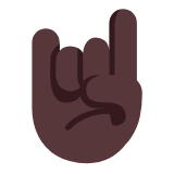 Microsoft(Windows) Sign Of The Horns: Dark Skin Tone Emoji